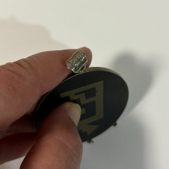 AVM Metales Mexico sterling silver crushed stones inlay pendant huge - Picture 3 of 3